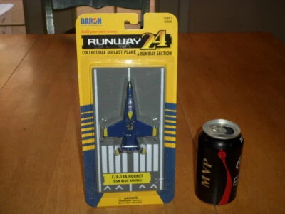 F/A -18A HORNET [ USN BLUE ANGELS ], DIECAST PLANE TOY & PLASTIC RUNWAY SECTION - Image 1 of 4