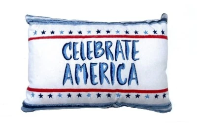 Celebrate Americana Decorative Lower Back Small Pillow Patriotic Blue Stars - Image 1 of 2