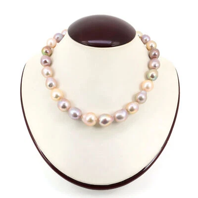 18.25" Massive Multi-Color Genuine EDISON Baroque Cultured PEARL Necklace #FN124 - Image 1 of 4