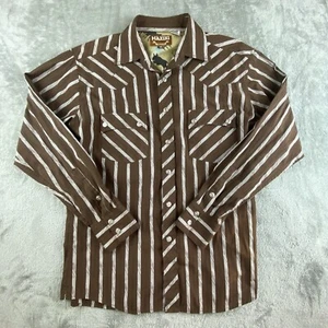 Maxini Premium Shirt Mens Small Brow Striped Diamond Snap Western Cowboy - Picture 1 of 14