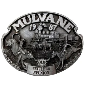 Mulvane Ks Belt Buckle Bull Bronc Rider Cowboy Country Western 1987 Old Settlers - Picture 1 of 9