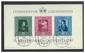 Liechtenstein 1949 Philatelic Exhibition Mini Sheet/3 Stamps Scott 238 CTO 19-5 - Picture 1 of 1