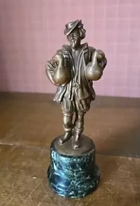 Alfred David Lenz BRONZE Figur, Gänsemann von Nürnberg / Mann mit Gänsen - Bild 1 von 11