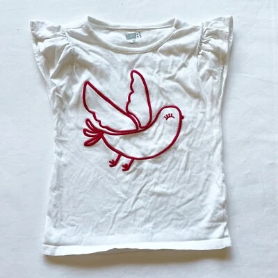 Camisa Dove Bordada Branca Crazy 8 Tamanho 4T - Imagem 1 de 4
