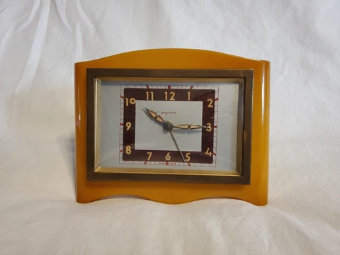 Rare Butterscotch Marbled Catalin Bakelite Bayard Clock Cover