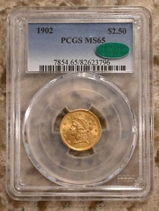 1902 $2 1/2 Gold Liberty Head PCGS MS65 CAC - free shipping!!!! - Picture 1 of 6