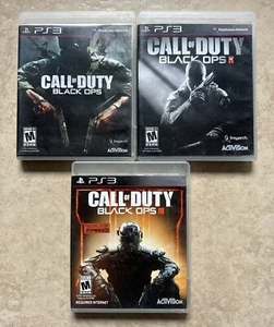 Call of Duty Black Ops 1, 2, & 3 Bundle (Sony PlayStation 3, 2010-2015) CIB PS3! - Picture 1 of 23