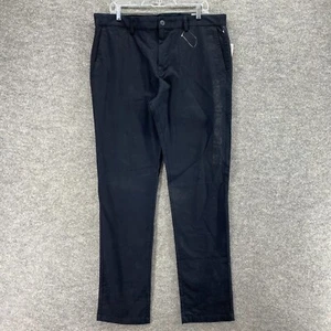 New Old Navy Pants Men 36*34 Black High Rise Flat Front Ultimate Slim Pockets - Picture 1 of 12