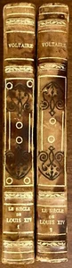 Le Siecle de Louis XIV Tome Premier  & Second, Voltaire, 1822 Half Leather/Moire - Picture 1 of 14