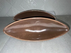 Vintage Red Wing Boat Relish/Pickle Boat Set of 2 Bronze/Brown - Picture 1 of 10