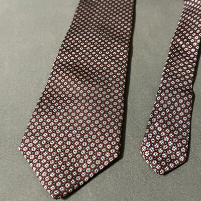 Винтажный мужской галстук Christian Dior 100% шелк Италия сделано в США красный синий WPL 125 - Изображение 1 из 4