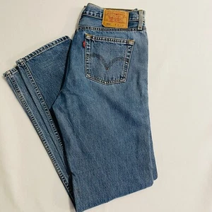 Levis 501 Womens Jeans W32 L33 Blue Denim Straight Button Mid Rise Vintage Aussi - Picture 1 of 12