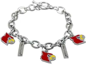 Pulsera Louisville Cardinals plata con dije - Imagen 1 de 1