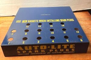 Vintage AUTO-LITE Spark Plugs Display Merchandise Rack SIGN 