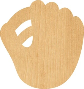 Baseball Mitt Laser Cut Out Wood Shape Craft Supply - Woodcraft Cutout - Picture 1 of 1