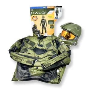 Halo Master Chief Halloween Costume 2 Piece Jumpsuit Mask Boy Medium (8-10) - Picture 1 of 9