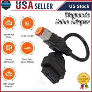 4Pin to OBD2 Diagnostic Scanner Adapter Cable 16Pin to 4Pin For Harley Davidson - Picture 1 of 10