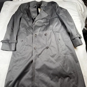 Vintage Londontowne Trench Coat Mens 40 Short Belted Lined Rain Overcoat 80s - Picture 1 of 14