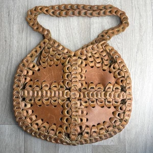 PATRICIA NASH GIRALDI Like Purse Chainlink Brown  GENUINE Leather SHOULDER BAG - Picture 1 of 12