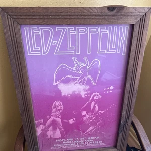 Vintage Led Zeppelin Market Square Arena Purple Iconic Rock N Roll Poster Framed - Picture 1 of 5