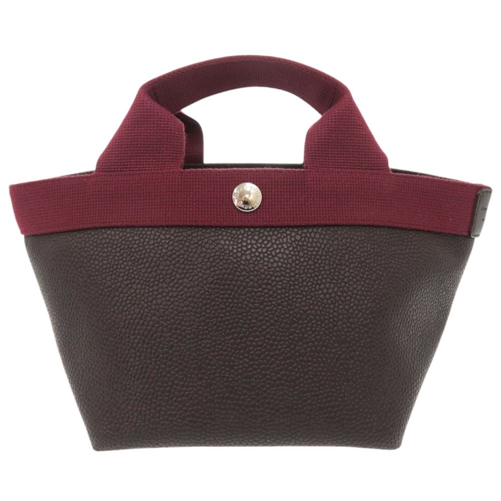 AUTHENTIC Herve Chapelier 701GP Luxe Boat Tote S Hand Bag Brown