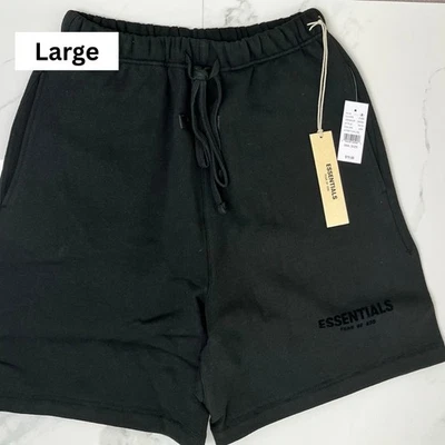 Men's Shorts FEAR OF GOD ESSENTIALS Cotton Shorts - Stretch Limo Black Large - Image 1 of 4
