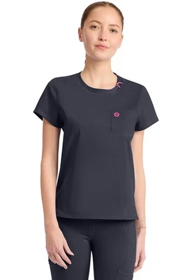 Med Couture AMP 针织女式磨砂圆领 T 恤 MC751 PWTN Pewter 免运费 — 第 1/4 张图片