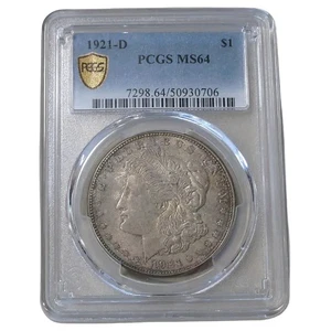 1921-D Morgan Silber Dollar PCGS MS64 - Bild 1 von 2