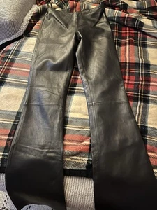 Vintage North beach wide leg 100% genuine leather pants with back zip - Picture 1 of 3