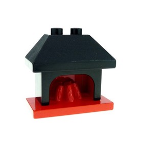 1x Lego Duplo Furniture Fireplace Black Red Stove Living Room Dollhouse 4918c01