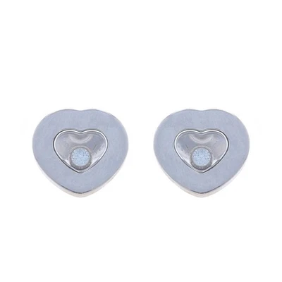 Pendientes Chopard Happy Diamonds Iconos Corazón Oro Blanco 18k Rd.10ctw Flotantes Foto 1 de 4