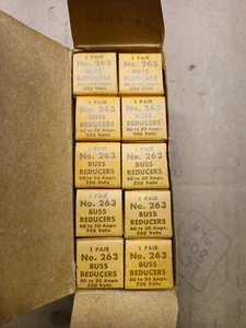 Bussmann Buss Fuse Reducers No. 263 Pair - NOS New Old Stock Box Of 12 Pairs  - Picture 1 of 4