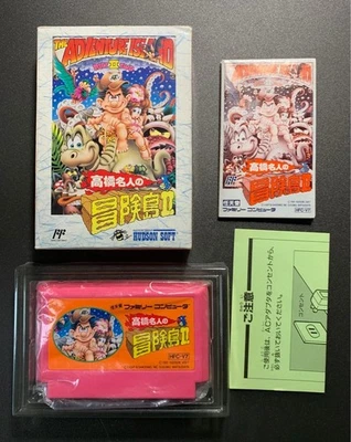 TAKAHASHI MEIJIN ADVENTURE ISLAND II 2 Nintendo Famicom Japan Import F/S Tested - Image 1 of 4