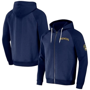 Milwaukee Brewers Darius Rucker Collection Raglan Full Zip Hoodie Jacket NWT Sm - Picture 1 of 13