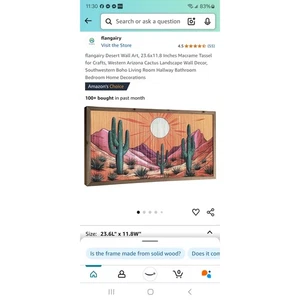 Arte da parete del deserto delle flanghe macramè - 23,6 x 11,8 pollici - Foto 1 di 7