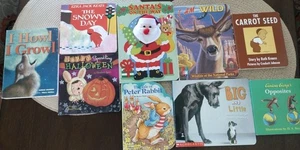 Lot of 9 Board Books for Children Toddlers Holiday Stories Santa, Snow & Animals - Imagen 1 de 4
