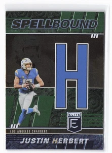 2022 Donruss Elite Justin Herbert #SB-JH1 Spellbound Green Los Angeles Chargers - Picture 1 of 2