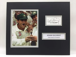 RARE Adam Gilchrist Australia Cricket Signed Photo Display + COA AUTOGRAPH ASHES - Picture 1 of 3
