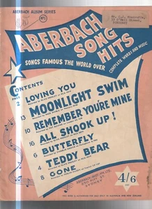 VINTAGE SHEET MUSIC ,ABERBACH SONG HITS , LOVING YOU etc - Foto 1 di 1