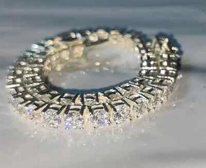 9Ct Round 4mm Lab Created Diamond Womens Tennis Bracelet 14k White Gold Finish - Picture 1 of 4