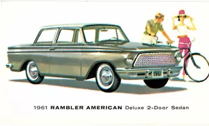 1961 Original Postcard Rambler American Deluxe 2-Door Sedan - Picture 1 of 2