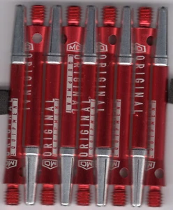 MEDIUM Red/Silver Aluminum DW TOP SPIN Dart Shafts: 1 set of 3 - Picture 1 of 4