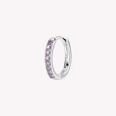 BROSWAY FANCY ORECCHINO SINGOLO A CERCHIO ARGENTO E ZIRCONI  FMP86 MAGIC PURPLE - Immagine 1 di 4