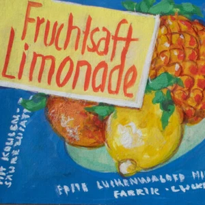 Diseño gráfico etiqueta zumo limonada frutas fruta fábrica de frutas Luckenwald Gouache - Imagen 1 de 4