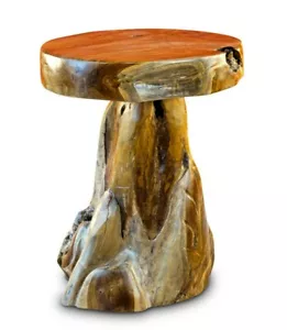 Root Wood Table 50 Cm Wood Side Table Tree Trunk Wood Table Root Platform Round - Picture 1 of 6