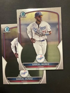 Samuel Munoz 2023 Bowman Chrome Lot x2 Los Angeles Dodgers Prospect BCP-182 - Picture 1 of 2
