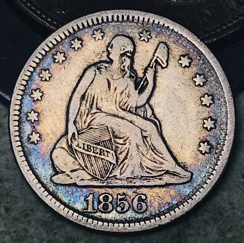 1856 Seated Liberty Quarter 25C High Grade Choice 90% Silver US Coin CC18537 Cover