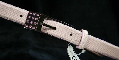 Nuevo con etiquetas Cinturón de Cuero Carlisle Rosa Claro con Hebilla de Estrás Talla: PEQUEÑO Foto 1 de 3