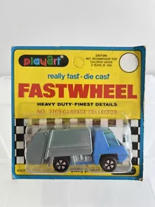 PlayArt Fast Wheel 7163 GARBAGE COLLECTOR 1/64 Diecast Rare COLOR Light Blue - Picture 1 of 6