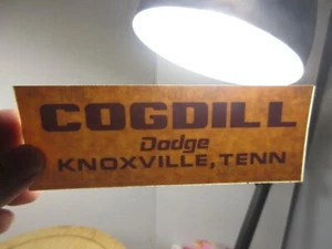 vintage Cogdill Dodge Knoxville Tennessee auto car dealership decal sticker - Picture 1 of 3